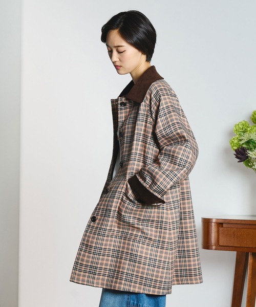 CREOLME(クレオルム)の「(CREOLME)CHECK SINGLE COAT(ステンカラーコート・レディース・ブラック/オレンジ・S/M)」の8枚目の写真