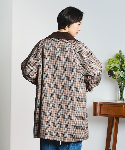 CREOLME(クレオルム)の「(CREOLME)CHECK SINGLE COAT(ステンカラーコート・レディース・ブラック/オレンジ・S/M)」の9枚目の写真