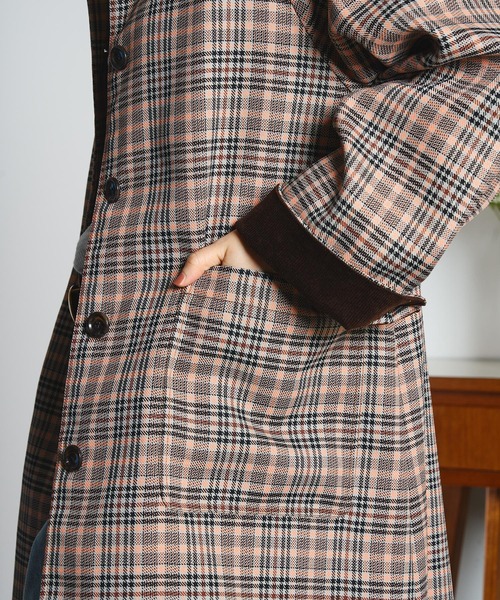 CREOLME(クレオルム)の「(CREOLME)CHECK SINGLE COAT(ステンカラーコート・レディース・ブラック/オレンジ・S/M)」の17枚目の写真