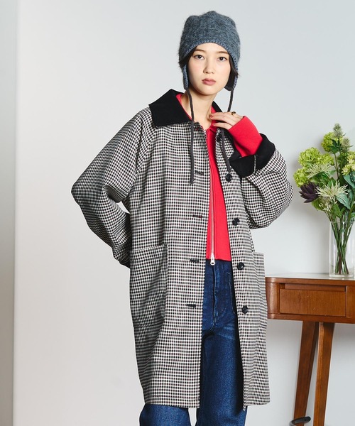 CREOLME(クレオルム)の「(CREOLME)CHECK SINGLE COAT(ステンカラーコート・レディース・ブラック/オレンジ・S/M)」の20枚目の写真