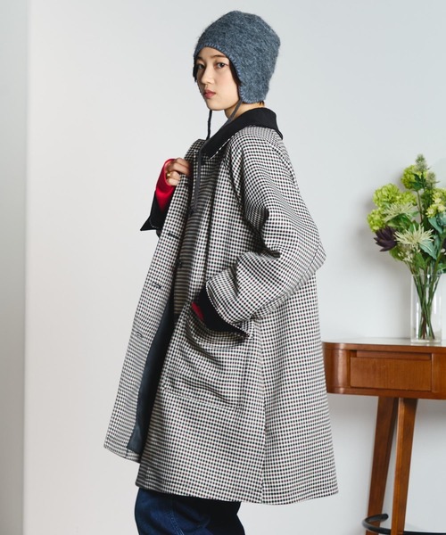 CREOLME(クレオルム)の「(CREOLME)CHECK SINGLE COAT(ステンカラーコート・レディース・ブラック/オレンジ・S/M)」の21枚目の写真