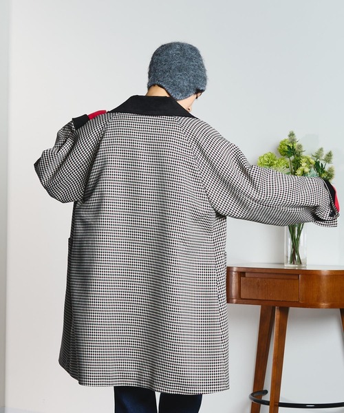 CREOLME(クレオルム)の「(CREOLME)CHECK SINGLE COAT(ステンカラーコート・レディース・ブラック/オレンジ・S/M)」の22枚目の写真