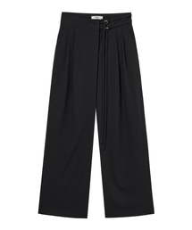 BELTED WRAP TROUSERS IN BLACK