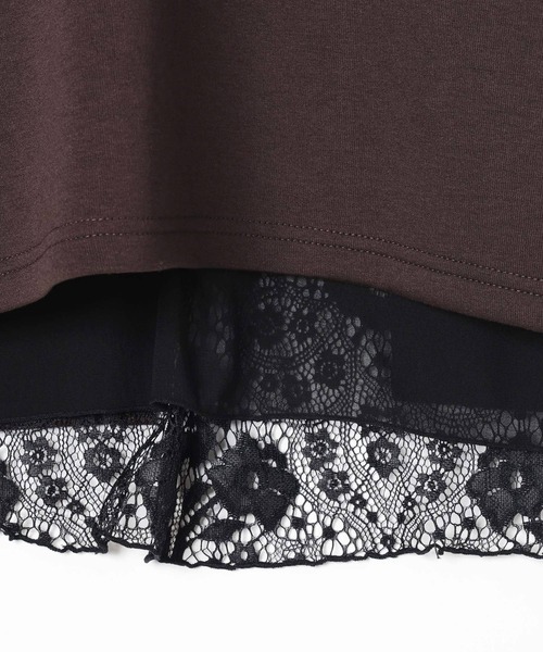 LEPSIM(レプシィム)の「《パフエアシリーズ》バックレースプルオーバー 1068680(Tシャツ/カットソー・レディース・ブラック/ブラウン/グレー/グレイッシュベージュ・FREE)」の5枚目の写真