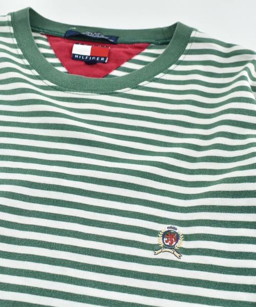 TOMMY HILFIGER(トミーヒルフィガー)の「【USED】90's TOMMY HILFIGER ボーダー Tシャツ(Tシャツ/カットソー・メンズ・グリーン・LARGE)」の2枚目の写真