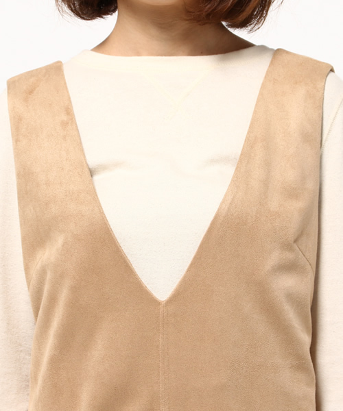 ROPE' PICNIC(ロペピクニック)の「フェイクスェードワンピース(ワンピース・レディース・ピンク/グレー/ベージュ・38)」の9枚目の写真