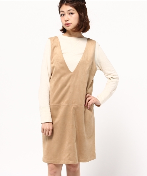 ROPE' PICNIC(ロペピクニック)の「フェイクスェードワンピース(ワンピース・レディース・ピンク/グレー/ベージュ・38)」の12枚目の写真