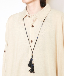 チャイハネ | 【チャイハネ】フェザー＆レザーフリンジネックレス(ネックレス)