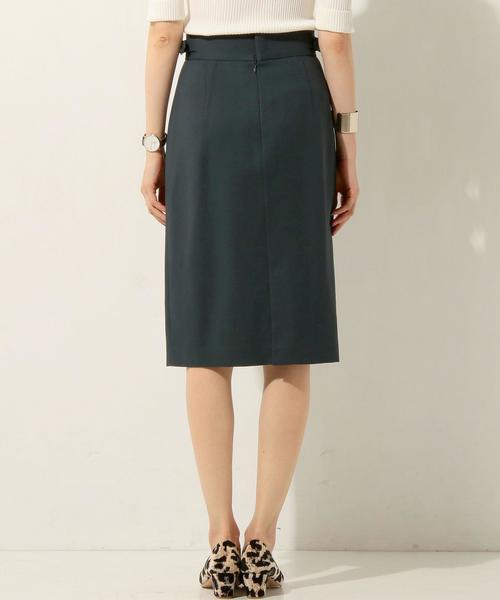 UNITED ARROWS（ユナイテッドアローズ）の「UBCE ハイウエスト サイドバックル タック スカート（スカート・レディース・ライトピンク/ダークグリーン/ネイビー・36/40/38）」の4枚目の写真