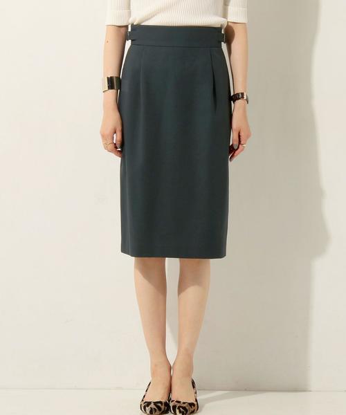UNITED ARROWS（ユナイテッドアローズ）の「UBCE ハイウエスト サイドバックル タック スカート（スカート・レディース・ライトピンク/ダークグリーン/ネイビー・36/40/38）」の5枚目の写真