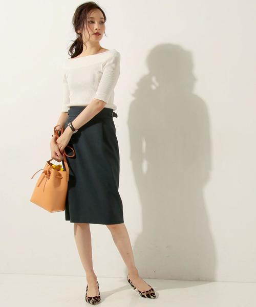 UNITED ARROWS（ユナイテッドアローズ）の「UBCE ハイウエスト サイドバックル タック スカート（スカート・レディース・ライトピンク/ダークグリーン/ネイビー・36/40/38）」の14枚目の写真