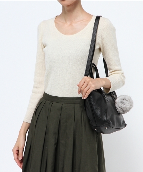 BEAU'RE SECOND（ビュレセカンド）の「【Beau're Second】ファーチャームツキミニトート/BS-1807（トートバッグ・レディース・ブラック/ブラウン/ネイビー/ブルー・FREE）」の8枚目の写真