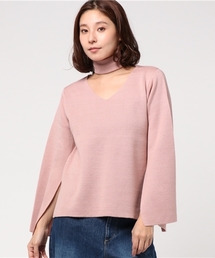 VENCEEXCHANGE | チョーカー付き袖スリットプルオーバー     (Tシャツ/カットソー)