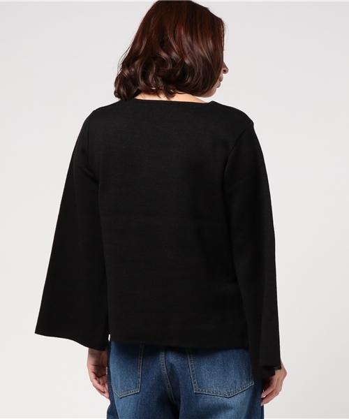 VENCEEXCHANGE（ヴァンスエクスチェンジ）の「チョーカー付き袖スリットプルオーバー     （Tシャツ/カットソー・レディース・ライトブラウン/ピンク/ブラック/オリーブ・MEDIUM）」の7枚目の写真