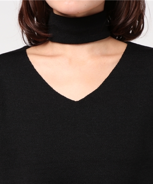 VENCEEXCHANGE（ヴァンスエクスチェンジ）の「チョーカー付き袖スリットプルオーバー     （Tシャツ/カットソー・レディース・ライトブラウン/ピンク/ブラック/オリーブ・MEDIUM）」の8枚目の写真