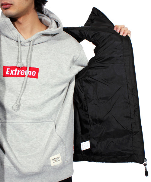 ８(eight)（エイト）の「フード付き 中綿 ダウンベスト（ダウンベスト・メンズ・ブラック/カーキ/ネイビー・X-LARGE/MEDIUM/LARGE）」の18枚目の写真