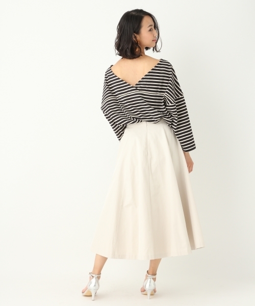 A part by（アパートバイ）の「Cボーダーウシロカシュクール8S 751909 （Tシャツ/カットソー・レディース・イエロー/ネイビー/レッド・FREE）」の6枚目の写真