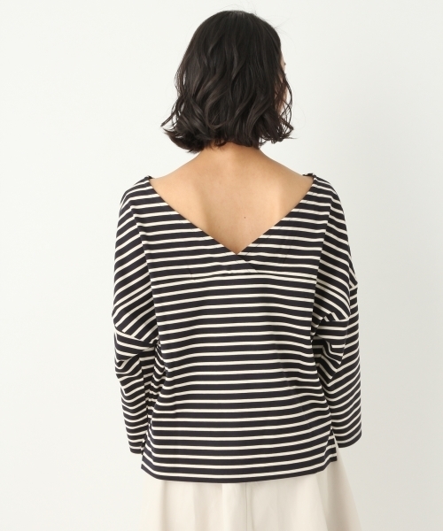 A part by（アパートバイ）の「Cボーダーウシロカシュクール8S 751909 （Tシャツ/カットソー・レディース・イエロー/ネイビー/レッド・FREE）」の17枚目の写真