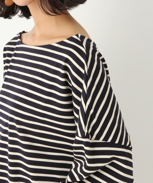 A part by（アパートバイ）の「Cボーダーウシロカシュクール8S 751909 （Tシャツ/カットソー・レディース・イエロー/ネイビー/レッド・FREE）」の9枚目の写真