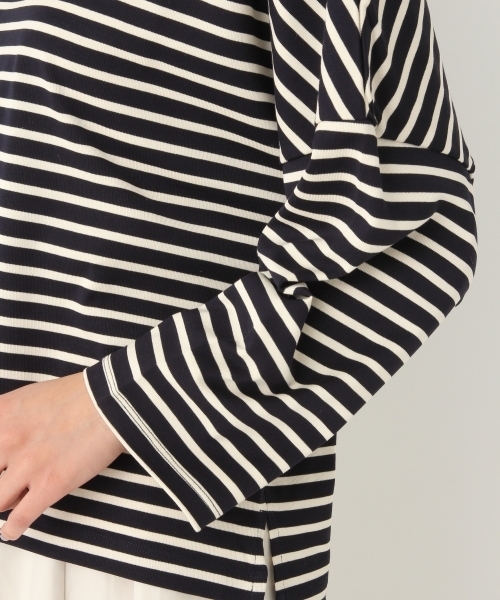 A part by（アパートバイ）の「Cボーダーウシロカシュクール8S 751909 （Tシャツ/カットソー・レディース・イエロー/ネイビー/レッド・FREE）」の10枚目の写真