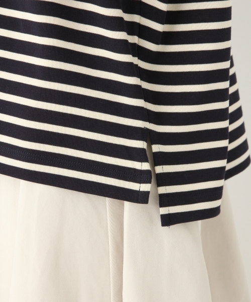 A part by（アパートバイ）の「Cボーダーウシロカシュクール8S 751909 （Tシャツ/カットソー・レディース・イエロー/ネイビー/レッド・FREE）」の11枚目の写真