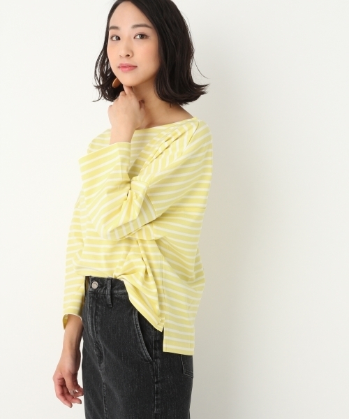 A part by（アパートバイ）の「Cボーダーウシロカシュクール8S 751909 （Tシャツ/カットソー・レディース・イエロー/ネイビー/レッド・FREE）」の19枚目の写真