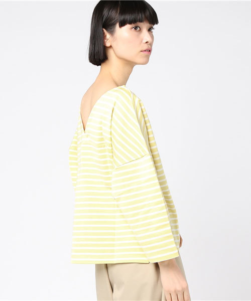 A part by（アパートバイ）の「Cボーダーウシロカシュクール8S 751909 （Tシャツ/カットソー・レディース・イエロー/ネイビー/レッド・FREE）」の21枚目の写真