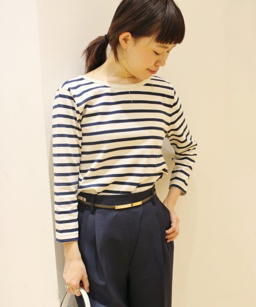 Le Minor（ルミノア）の「LE MINOR LM20G 704 バック Vネックプルオーバー◆（Tシャツ/カットソー・レディース・ダークブルー/ホワイト系その他・FREE）」の2枚目の写真