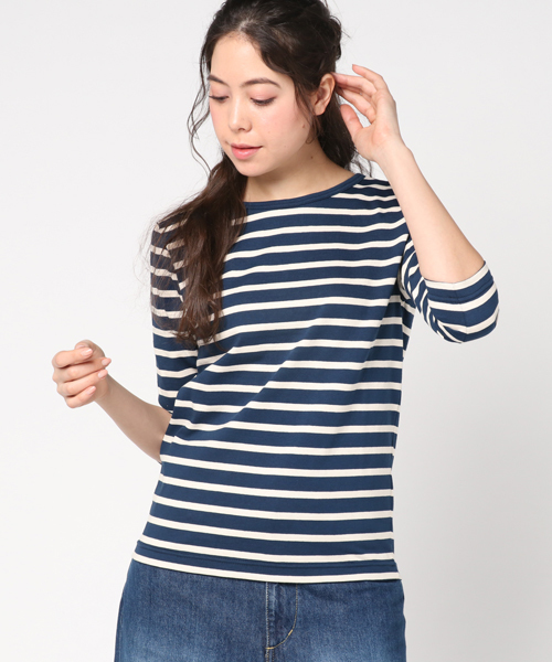 Le Minor（ルミノア）の「LE MINOR LM20G 704 バック Vネックプルオーバー◆（Tシャツ/カットソー・レディース・ダークブルー/ホワイト系その他・FREE）」の10枚目の写真