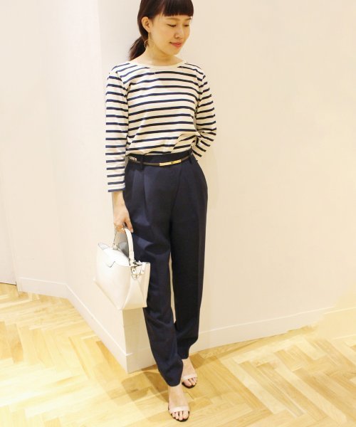 Le Minor（ルミノア）の「LE MINOR LM20G 704 バック Vネックプルオーバー◆（Tシャツ/カットソー・レディース・ダークブルー/ホワイト系その他・FREE）」の3枚目の写真