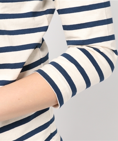 Le Minor（ルミノア）の「LE MINOR LM20G 704 バック Vネックプルオーバー◆（Tシャツ/カットソー・レディース・ダークブルー/ホワイト系その他・FREE）」の6枚目の写真