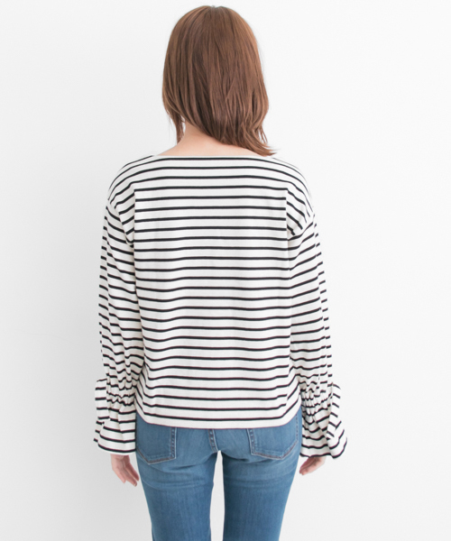 URBAN RESEARCH(アーバンリサーチ)の「袖リボンカットソー(Tシャツ/カットソー・レディース・グレー/ホワイト×ブラック/サックスブルー・FREE)」の12枚目の写真