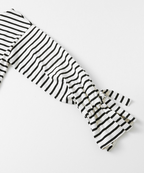 URBAN RESEARCH(アーバンリサーチ)の「袖リボンカットソー(Tシャツ/カットソー・レディース・グレー/ホワイト×ブラック/サックスブルー・FREE)」の14枚目の写真