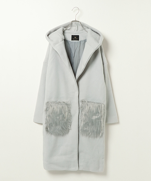 VENCEEXCHANGE（ヴァンスエクスチェンジ）の「ファーポケフーテッドコート（その他アウター・レディース・グレー/ブラック/ピンク系その他/キャメル・MEDIUM）」の3枚目の写真