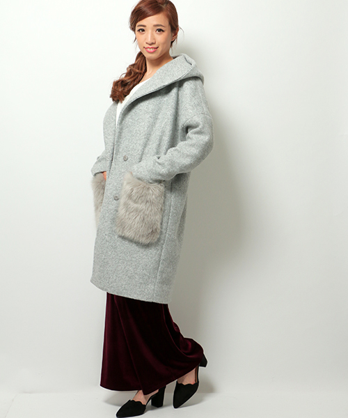 VENCEEXCHANGE（ヴァンスエクスチェンジ）の「ファーポケフーテッドコート（その他アウター・レディース・グレー/ブラック/ピンク系その他/キャメル・MEDIUM）」の15枚目の写真