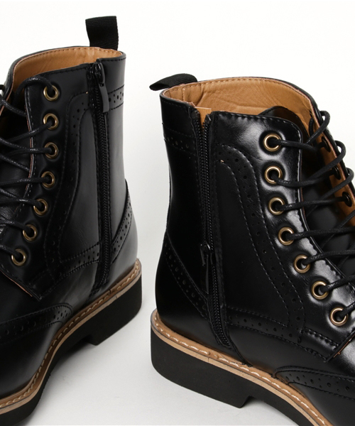AAA（トリプルエー）の「AAA+ / ウイングチップレースアップカントリーブーツ(2346)（ブーツ・メンズ・ブラック/ダークブラウン/ネイビー/キャメル/ワイン・41/42/43/44/40）」の8枚目の写真