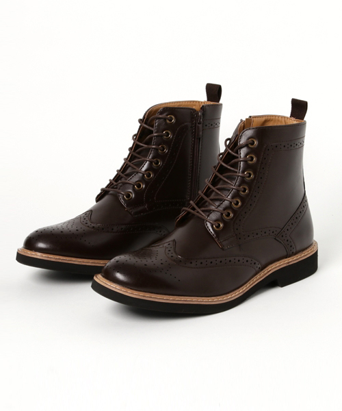 AAA（トリプルエー）の「AAA+ / ウイングチップレースアップカントリーブーツ(2346)（ブーツ・メンズ・ブラック/ダークブラウン/ネイビー/キャメル/ワイン・41/42/43/44/40）」の15枚目の写真