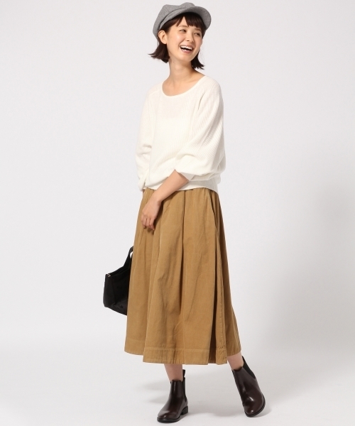 GLOBAL WORK（グローバルワーク）の「コーデュロイロングスカート/773476（スカート・レディース・ブラック/ベージュ/ワインレッド/カーキ・LARGE/MEDIUM）」の6枚目の写真