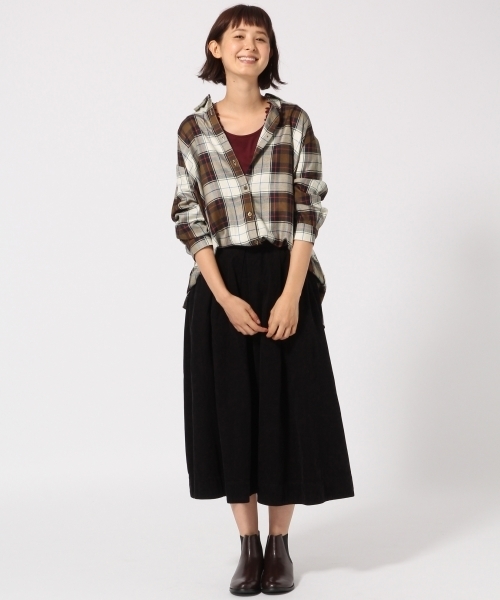 GLOBAL WORK（グローバルワーク）の「コーデュロイロングスカート/773476（スカート・レディース・ブラック/ベージュ/ワインレッド/カーキ・LARGE/MEDIUM）」の10枚目の写真