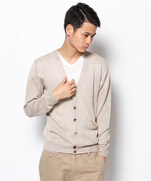 BEAUTY&YOUTH UNITED ARROWS（ビューティーアンドユースユナイテッドアローズ）の「BY リネン Vカーディガン◆（カーディガン/ボレロ・メンズ・ナチュラル/ワインレッド/マスタード/ネイビー・SMALL/MEDIUM/LARGE/X-LARGE）」の2枚目の写真