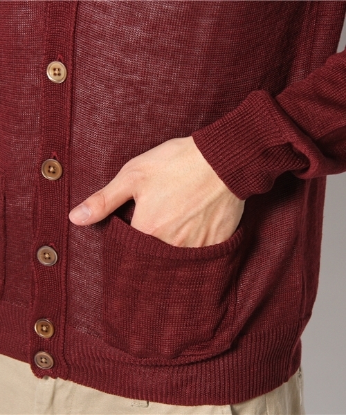 BEAUTY&YOUTH UNITED ARROWS（ビューティーアンドユースユナイテッドアローズ）の「BY リネン Vカーディガン◆（カーディガン/ボレロ・メンズ・ナチュラル/ワインレッド/マスタード/ネイビー・SMALL/MEDIUM/LARGE/X-LARGE）」の8枚目の写真