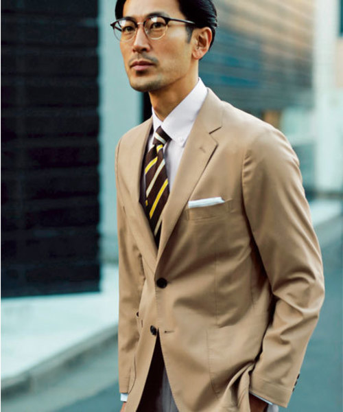 green label relaxing（グリーンレーベルリラクシング）の「ACTIVE PLUS オックス ムジ 2B NT 2PP- ジャケット ＜防シワ・ウォッシャブル・ストレッチ＞ ◆（テーラードジャケット・メンズ・ダークグレー/ベージュ/ネイビー・42/44/46/48/50）」の3枚目の写真