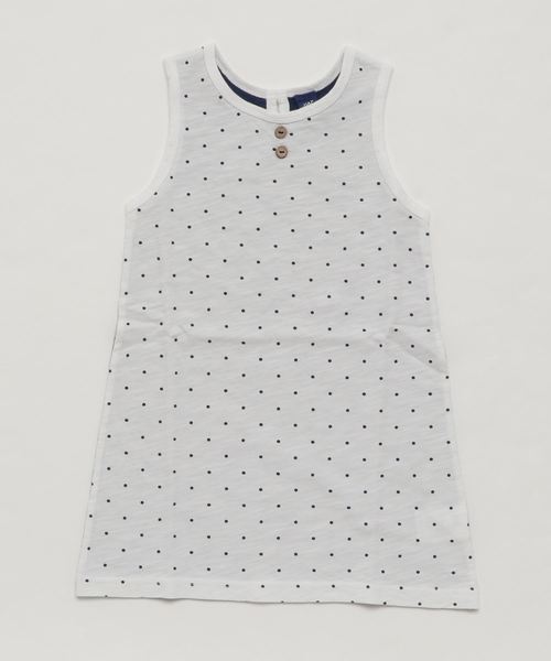 RAGMART（ラグマート）の「水玉プリントノースリーブワンピース（ワンピース・キッズ・サックスブルー/オフホワイト・100cm/110cm/120cm/130cm）」の2枚目の写真