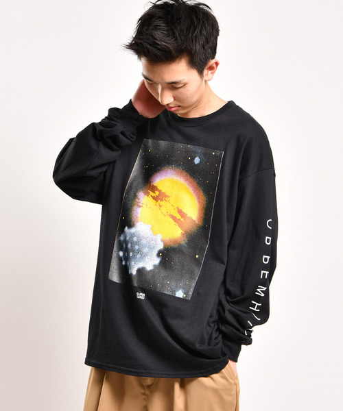 GOOD OL'(グッドオル)の「【SURROUND/サラウンド】宇宙プリントロンT(Tシャツ/カットソー・メンズ・ホワイト/ブラック・MEDIUM/LARGE/X-LARGE)」の2枚目の写真