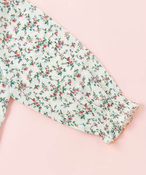 OLIVE des OLIVE（オリーブデオリーブ）の「花柄Ｖ開きブラウス（シャツ/ブラウス・レディース・ホワイト/イエロー/ブラック・FREE）」の4枚目の写真