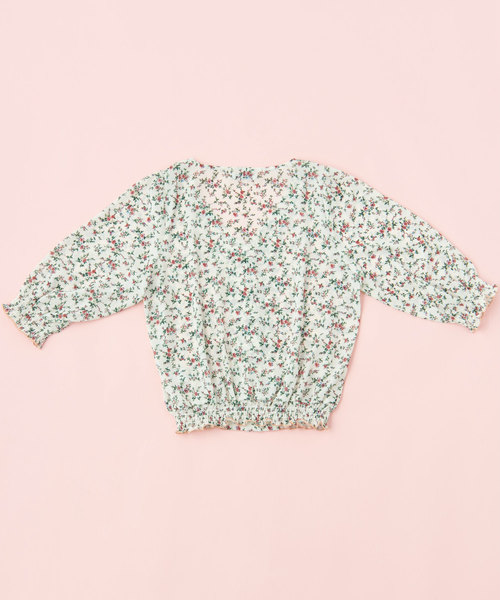 OLIVE des OLIVE（オリーブデオリーブ）の「花柄Ｖ開きブラウス（シャツ/ブラウス・レディース・ホワイト/イエロー/ブラック・FREE）」の6枚目の写真