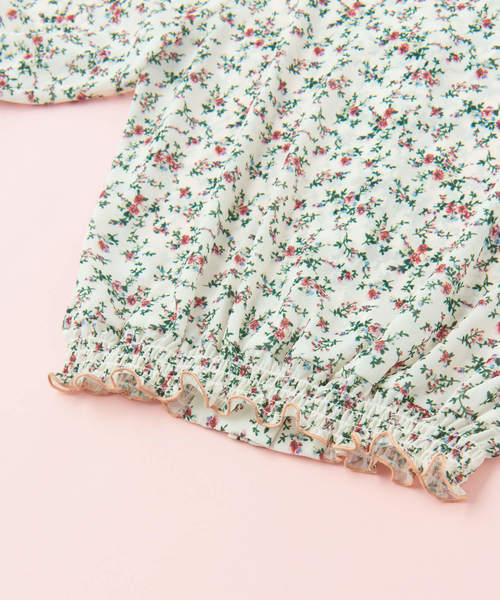 OLIVE des OLIVE（オリーブデオリーブ）の「花柄Ｖ開きブラウス（シャツ/ブラウス・レディース・ホワイト/イエロー/ブラック・FREE）」の10枚目の写真