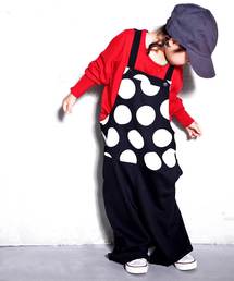 ドット柄サロペットパンツ