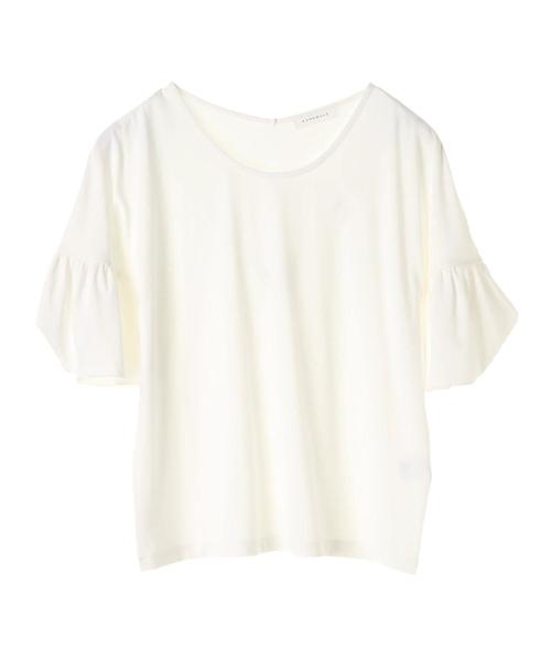 AMERICAN HOLIC（アメリカンホリック）の「・半袖ギャザープルオーバー（Tシャツ/カットソー・レディース・カーキ/ブラック/オフホワイト・FREE）」の13枚目の写真