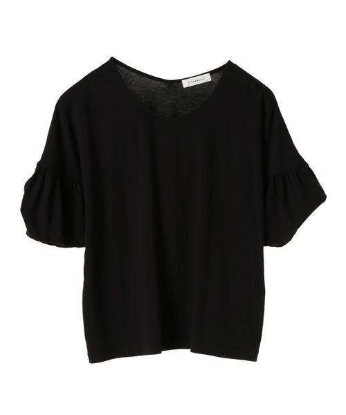AMERICAN HOLIC（アメリカンホリック）の「・半袖ギャザープルオーバー（Tシャツ/カットソー・レディース・カーキ/ブラック/オフホワイト・FREE）」の12枚目の写真